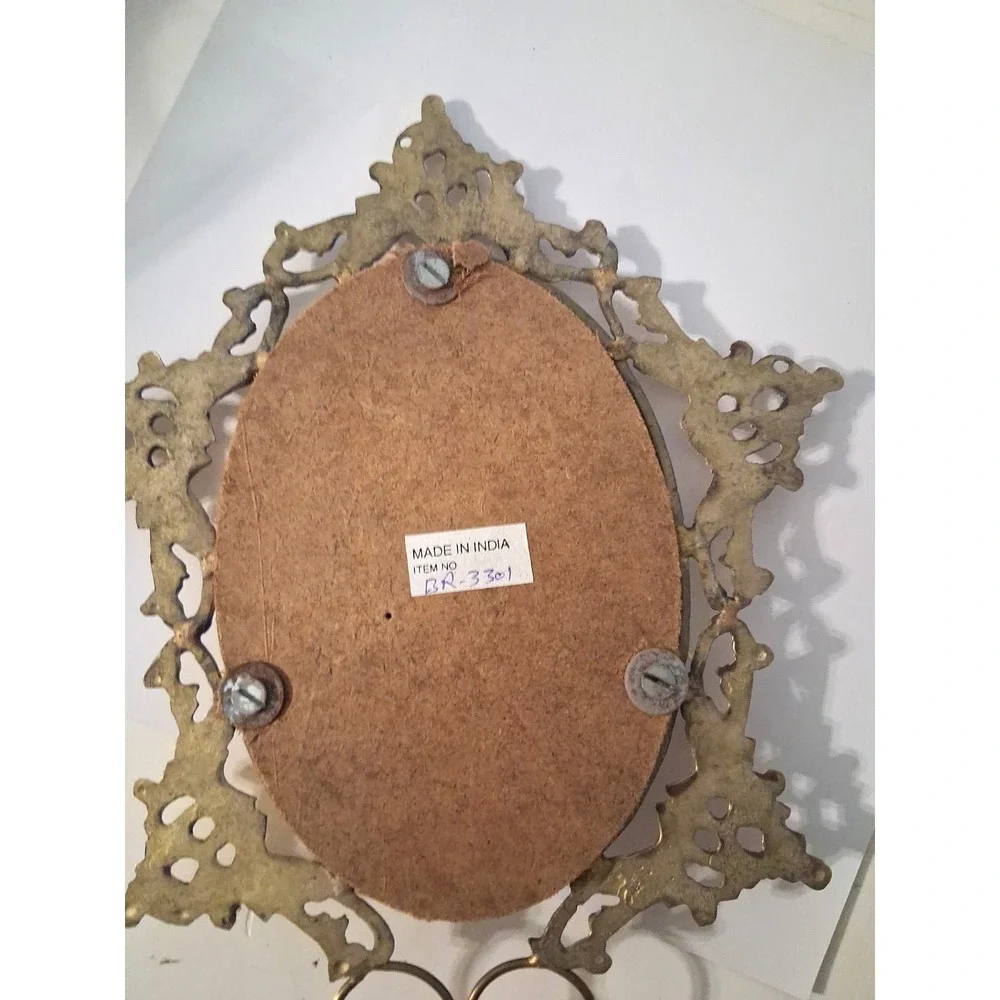 Vintage Brass Ornate Wall Mirror Rococo Baroque New in Box 9